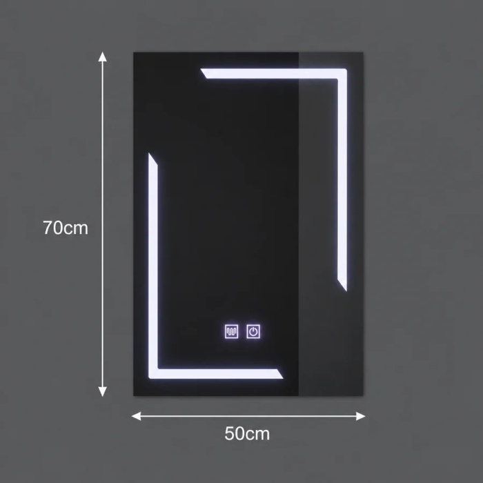 Oglinda LED Rectangulara, 50x70cm, ECLISSA Touch, Sistem Dezaburire, Dimabila [4]