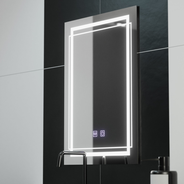 Oglinda LED Rectangulara, 50x70cm, KOVEN Touch, Sistem Dezaburire,Dimabila [4]
