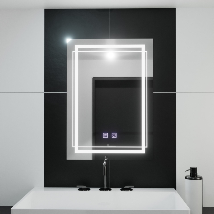 Oglinda LED Rectangulara, 50x70cm, KOVEN Touch, Sistem Dezaburire,Dimabila [6]