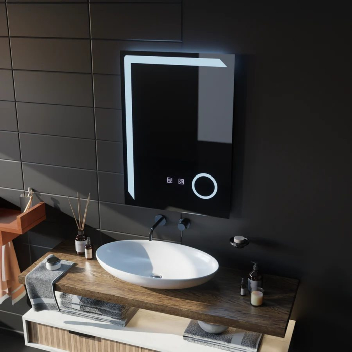 Oglinda LED Rectangulara, 50x70cm, Linea Touch, Sistem Dezaburire, Dimabila [4]