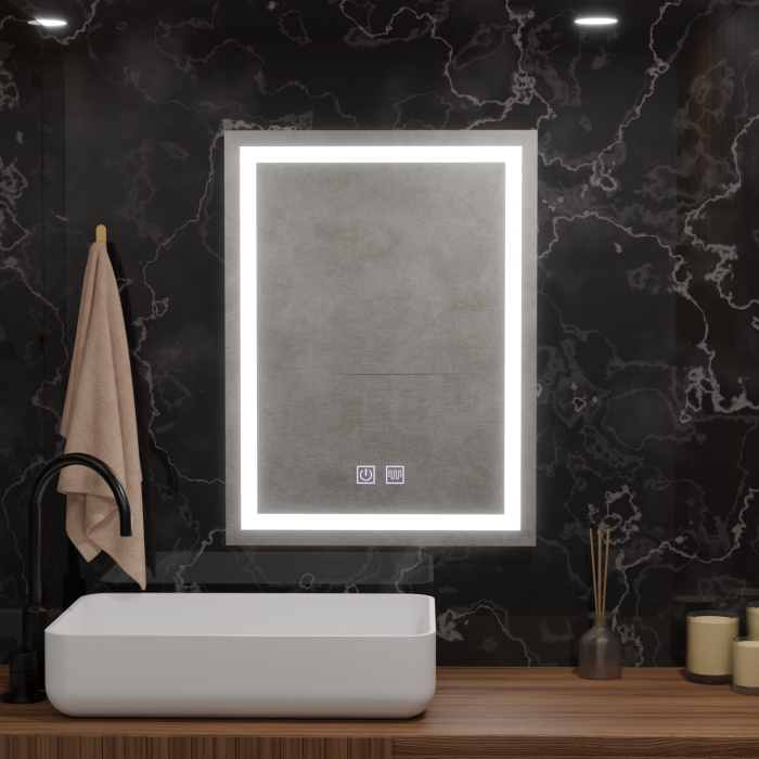 Oglinda LED Rectangulara, 50x70cm, RADIANTE Touch, Sistem Dezaburire, Dimabila [7]