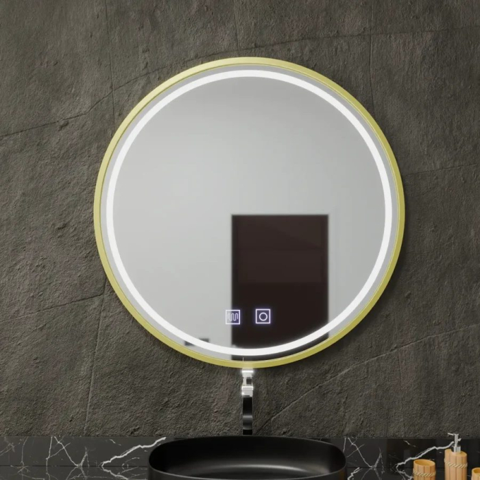 Oglinda LED Rotunda, 50cm, Glanz Touch, Sistem Dezaburire, Dimabila [3]