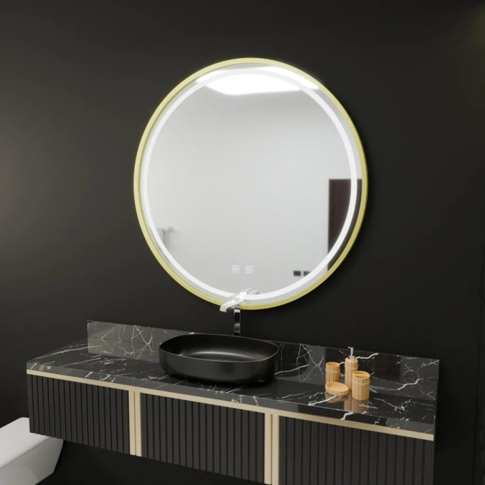 Oglinda LED Rotunda, 50cm, Glanz Touch, Sistem Dezaburire, Dimabila [5]