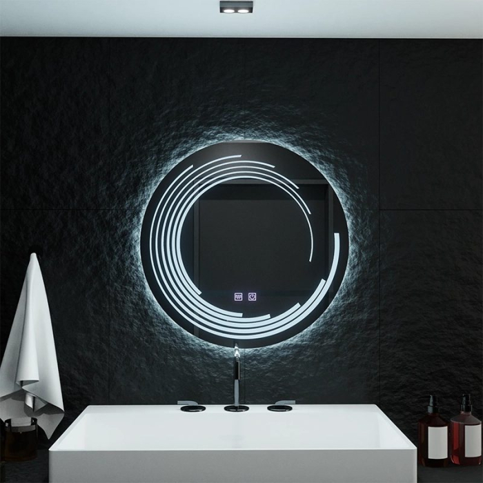 Oglinda LED Rotunda 70cm Lira Verita Touch Sistem Dezaburire Dimabila [4]