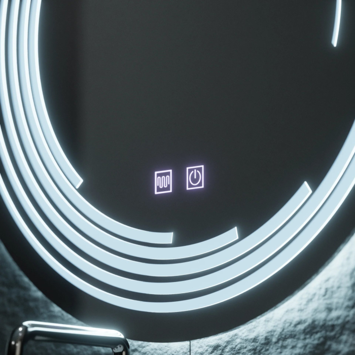 Oglinda LED Rotunda 70cm Lira Verita Touch Sistem Dezaburire Dimabila [2]