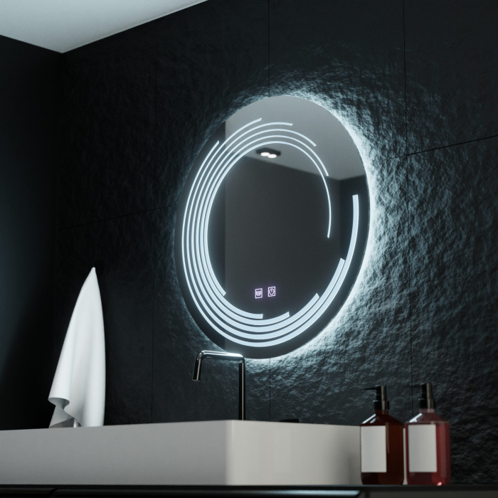 Oglinda LED Rotunda 70cm Lira Verita Touch Sistem Dezaburire Dimabila [8]