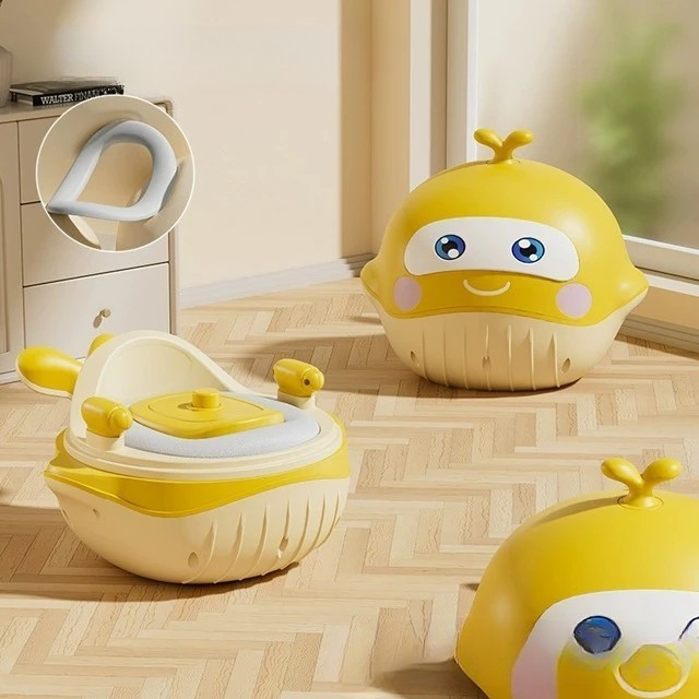 Olita 2in1, Flippy, Model Balena, cu Reductor WC, din Plastic, cu Muzica si Lumini, 36 x 41 x 20 cm, Galben [2]