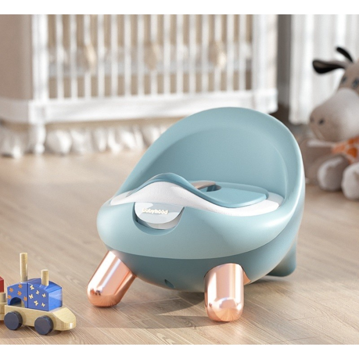 Olita pentru Copii , +1an, Portabila, cu Capac, Model Prietenos, Non-Toxic, Compartiment Detasabil, cu 4 Picioare, Usor de Curatat, Verde Gold [6]