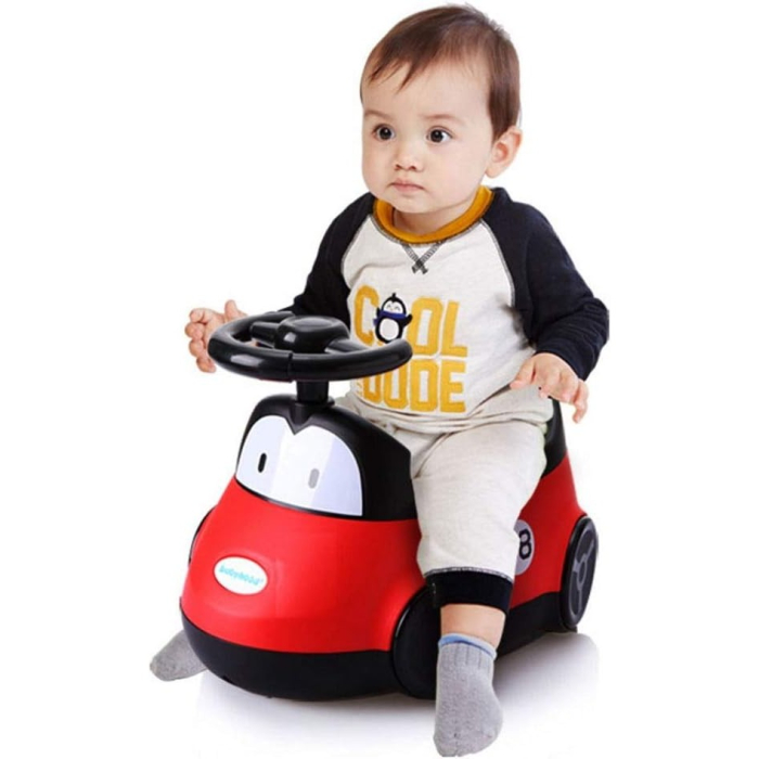 Olita pentru Copii , +1an, Portabila, Design Masinuta cu Capac, Model Prietenos, Non-Toxic, Compartiment Detasabil, Usor de Curatat, Rosu [2]