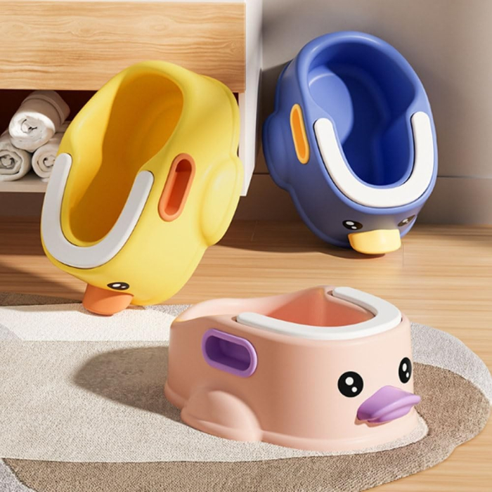 Olita pentru Copii , +1an, Portabila, Design Ratusca, Model Prietenos, Non-Toxic, Compartiment Detasabil, cu Maner, Usor de Curatat, Albastru [2]