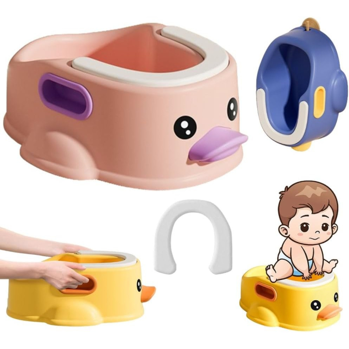 Olita pentru Copii , +1an, Portabila, Design Ratusca, Model Prietenos, Non-Toxic, Compartiment Detasabil, cu Maner, Usor de Curatat, Albastru [6]