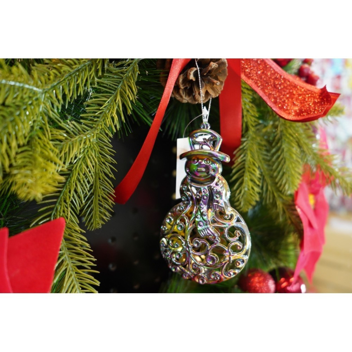 Ornament brad de Craciun, Iridescent, in forma de Om de zapada, 8 cm x 13 cm, Plastic, Flippy [7]