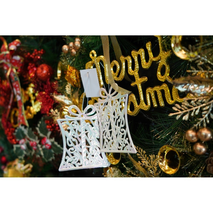 Ornament brad de Craciun, Perlat, in forma de Cadou, 9 cm x 11 cm, Plastic, Flippy [8]