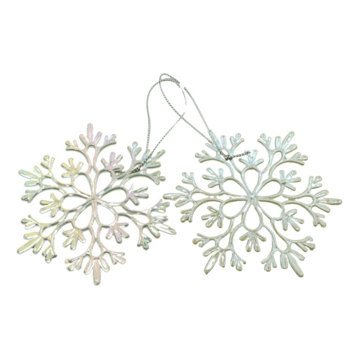 Ornament brad de Craciun, Perlat, in forma de Fulg de nea, 10 cm x 10 cm, Plastic, Flippy [1]