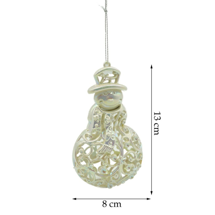 Ornament brad de Craciun, Perlat, in forma de Om de zapada, 8 cm x 13 cm, Plastic, Flippy [11]