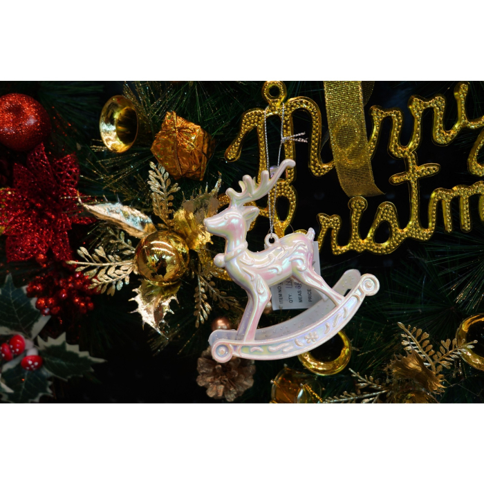 Ornament brad de Craciun, Perlat, in forma de Ren, 11 cm x 11 cm, Plastic, Flippy [2]