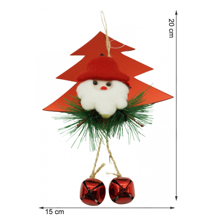 Ornament brad, Flippy, Brad cu clopotei, Rosu, Lucios, 15*20CM, Acril, Interior/ Exterior [6]