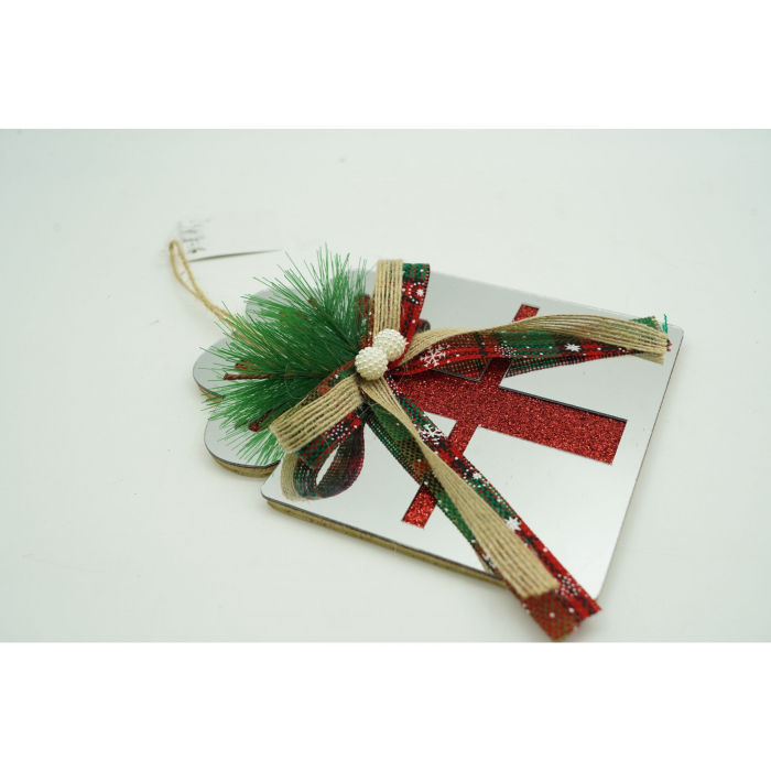 Ornament brad, Flippy, Cadou, Argintiu, Lucios, 14*15CM, Acril, Interior/ Exterior [5]