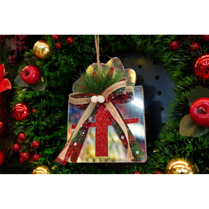 Ornament brad, Flippy, Cadou, Argintiu, Lucios, 14*15CM, Acril, Interior/ Exterior [8]