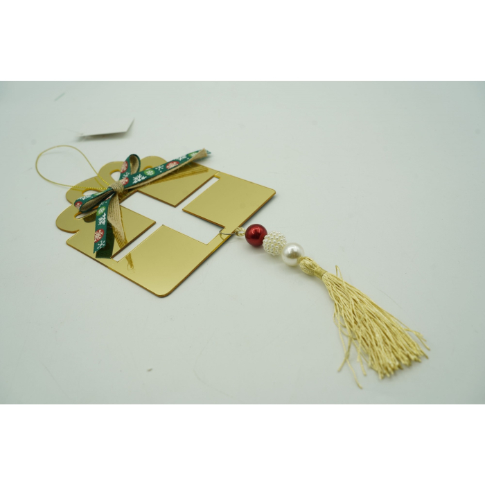 Ornament brad, Flippy, Cadou, Auriu, Lucios, 16*28CM, Acril, Interior/ Exterior [5]