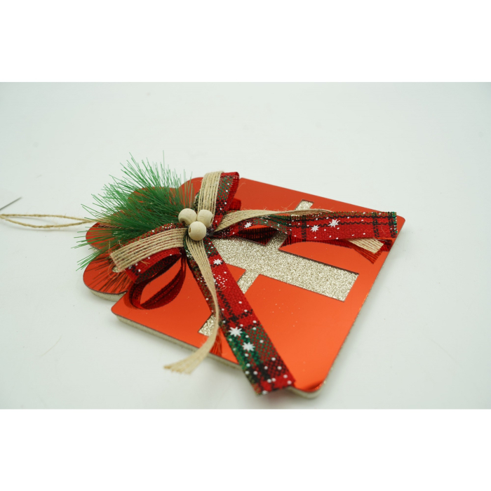 Ornament brad, Flippy, Cadou, Rosu, Lucios, 15*15CM, Acril, Interior/ Exterior [2]