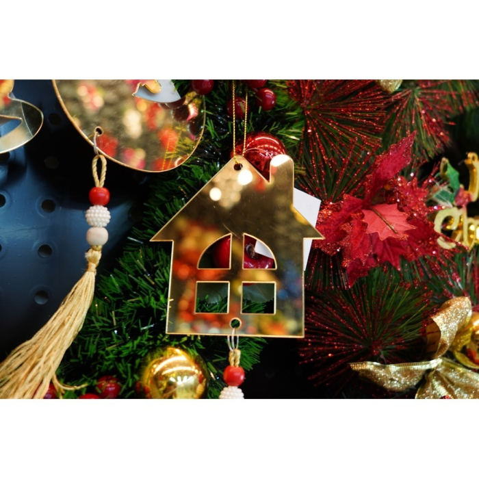 Ornament brad, Flippy, Casa, Auriu, Lucios, 10*25CM, Acril, Interior/ Exterior [8]