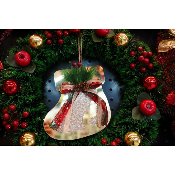 Ornament brad, Flippy, Ciorap, Auriu, Lucios, 17*17CM, Acril, Interior/ Exterior [7]