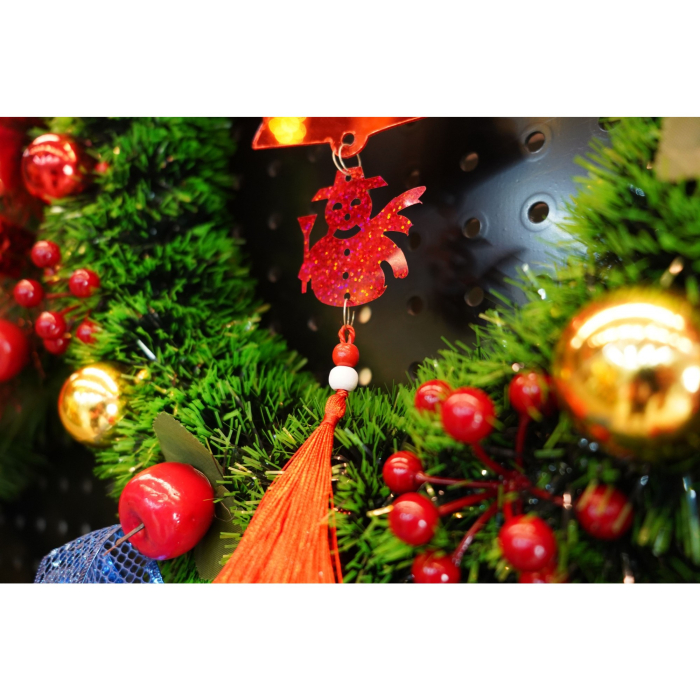 Ornament brad, Flippy, Clopotel, Om de zapada, Rosu, Lucios, 10*28CM, Acril, Interior/ Exterior [3]