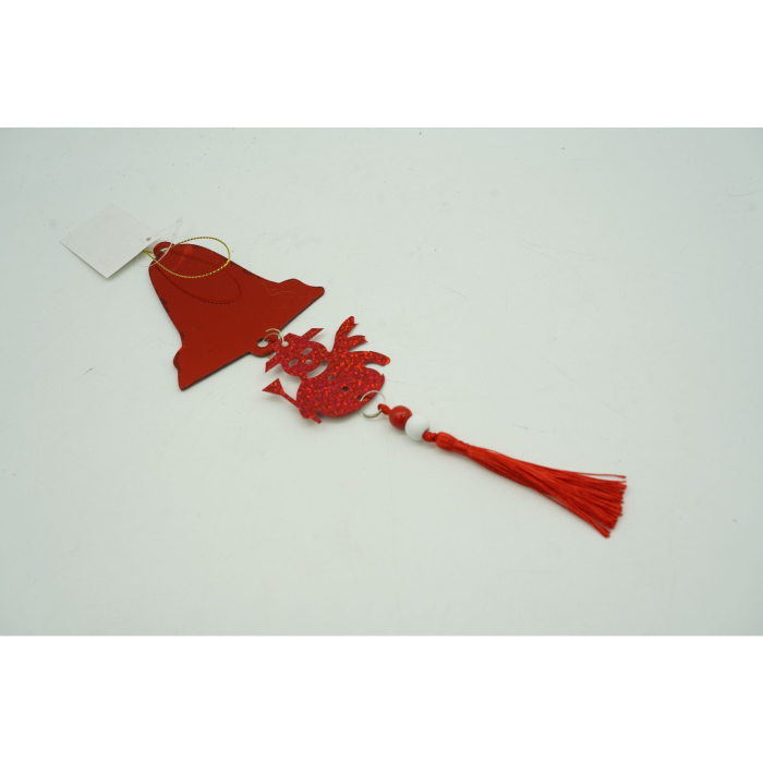 Ornament brad, Flippy, Clopotel, Om de zapada, Rosu, Lucios, 10*28CM, Acril, Interior/ Exterior [4]