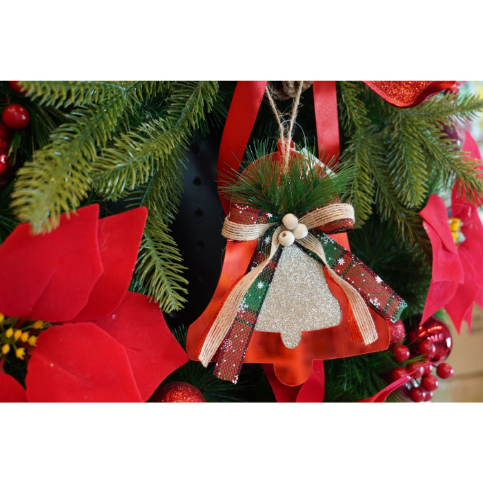 Ornament brad, Flippy, Clopotel, Rosu, Lucios, 14*16CM, Acril, Interior/ Exterior [4]