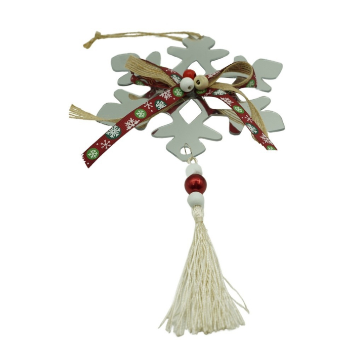 Ornament brad, Flippy, Fulg de nea, Argintiu, Lucios, 14*26CM, Acril, Interior/ Exterior [1]