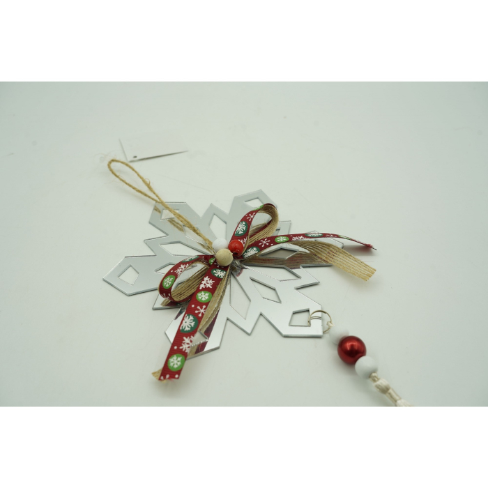 Ornament brad, Flippy, Fulg de nea, Argintiu, Lucios, 14*26CM, Acril, Interior/ Exterior [5]