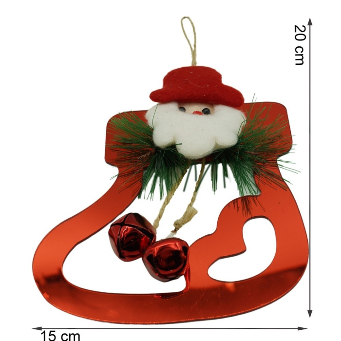 Ornament brad, Flippy, Gheata cu clopotei, Rosu, Lucios, 15*20CM, Acril, Interior/ Exterior [9]