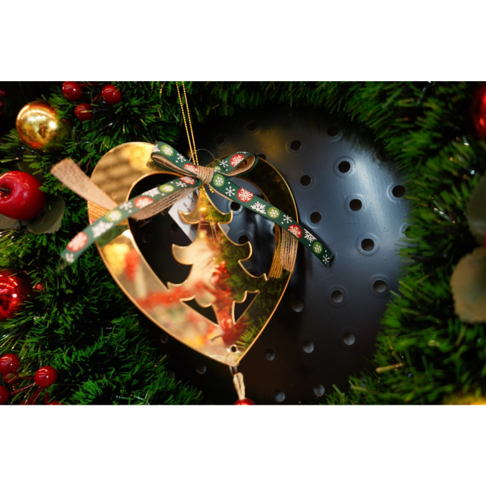 Ornament brad, Flippy, Inima, Auriu, Lucios, 15*26CM, Acril, Interior/ Exterior [3]