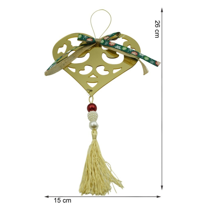 Ornament brad, Flippy, Inima, Auriu, Lucios, 15*26CM, Acril, Interior/ Exterior [11]