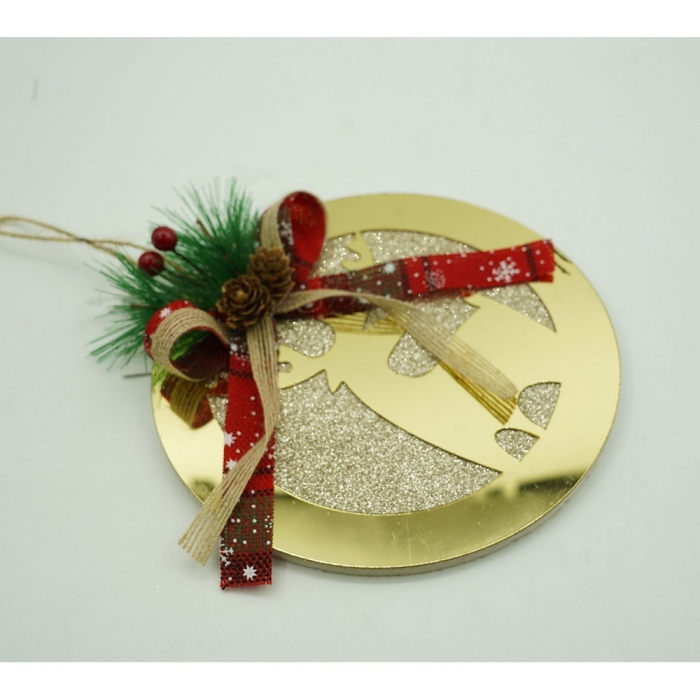 Ornament brad, Flippy, Ren, Auriu, Lucios, 17*17CM, Acril, Interior/ Exterior [10]