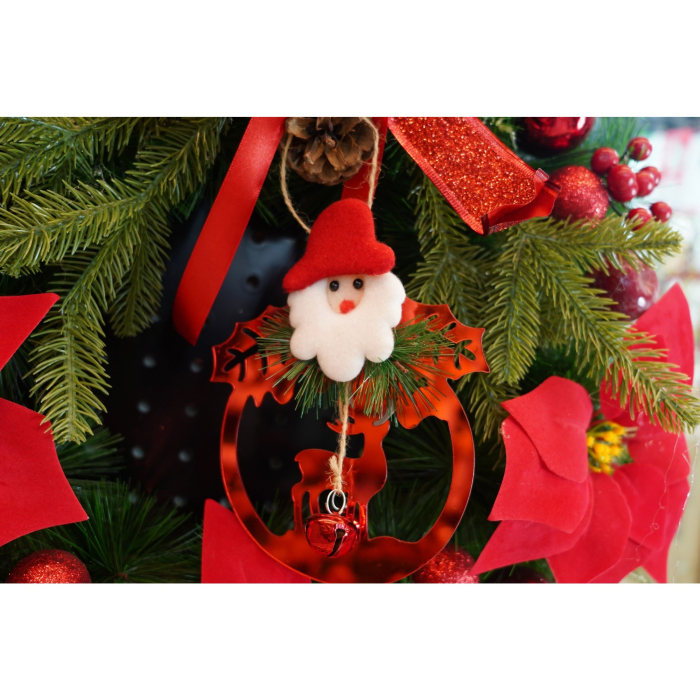 Ornament brad, Flippy, Ren cu clopotei, Rosu, Lucios, 15*20CM, Acril, Interior/ Exterior [4]