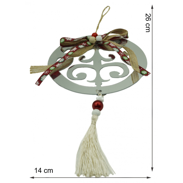 Ornament brad, Flippy, Rotund, Argintiu, Lucios, 14*26CM, Acril, Interior/ Exterior [6]