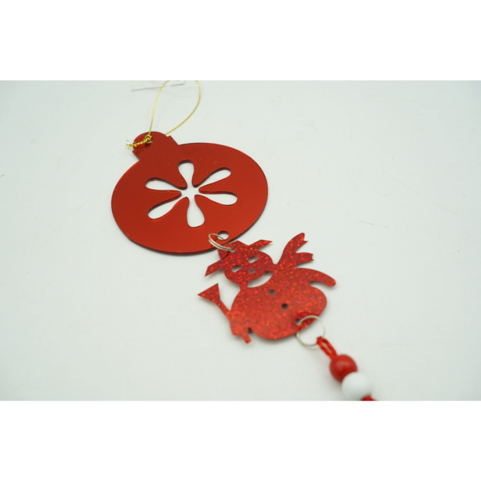 Ornament brad, Flippy, Rotund, Om de zapada, Rosu, Lucios, 10*28CM, Acril, Interior/ Exterior [5]