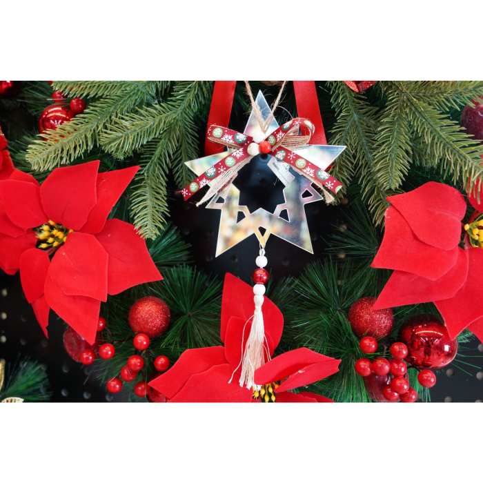 Ornament brad, Flippy, Stea, Argintiu, Lucios, 14*26CM, Acril, Interior/ Exterior [2]