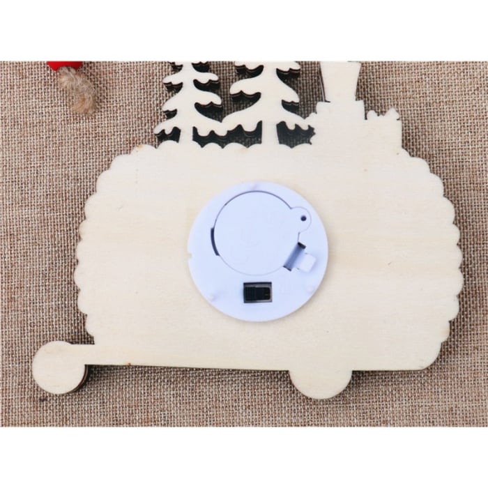 Ornament de Brad, Flippy, cu Lumini LED, din Lemn, Figurina Spargatorul de Nuci, Model Masina, Multicolor [5]