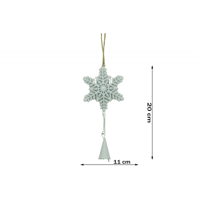 Ornament de brad fulg de nea, Flippy, alb, metal, 20 cm [6]