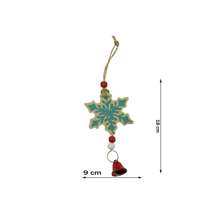 Ornament de brad fulg de nea, Flippy, multicolor, lemn, 18 cm [5]
