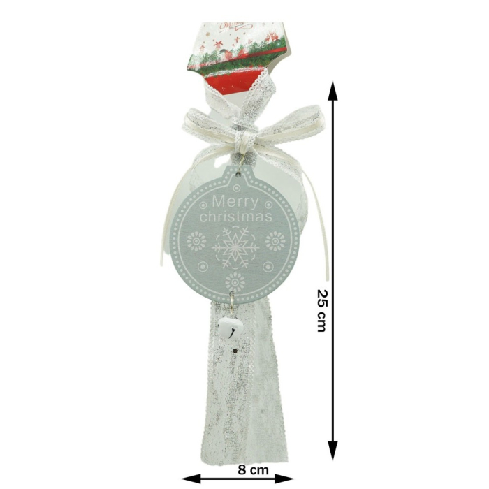 Ornament de brad medalion, Flippy, gri, lemn, 25 cm [4]