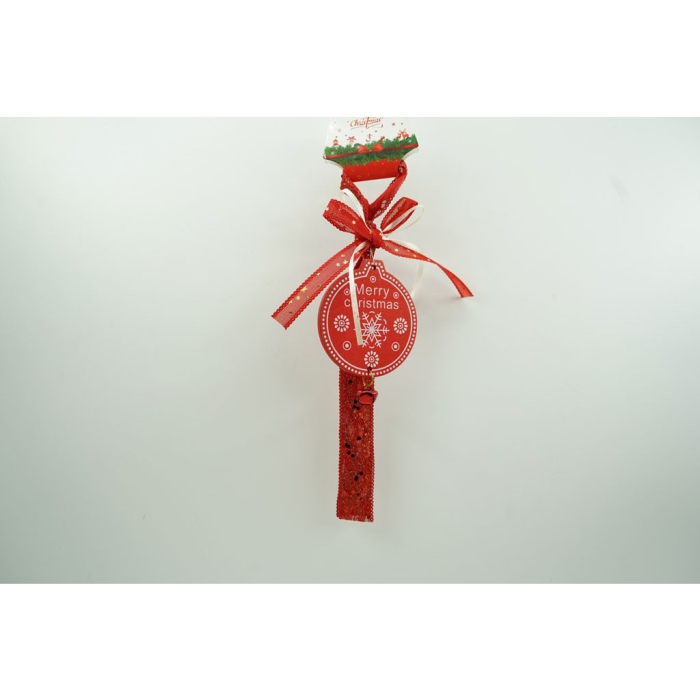 Ornament de brad medalion, Flippy, rosu, lemn, 25 cm [2]