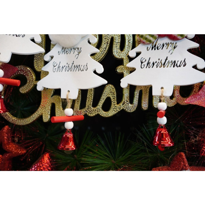 Ornament de brad mos craciun, Flippy, alb, lemn, 20 cm [5]