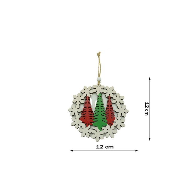 Ornament de brad trei brazi, Flippy, multicolor, lemn, 12 cm [6]