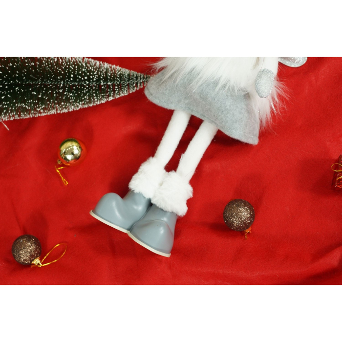 Ornament de Craciun ingeras, Flippy, alb/gri, textil, 53 cm [8]