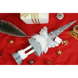 Ornament de Craciun ingeras, Flippy, alb/gri, textil, 53 cm [11]