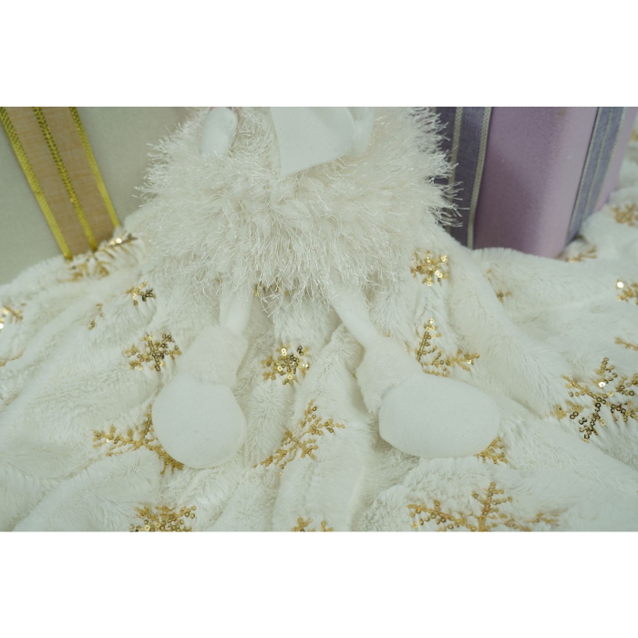 Ornament de Craciun ingeras, Flippy, alb, textil, 37 cm [11]